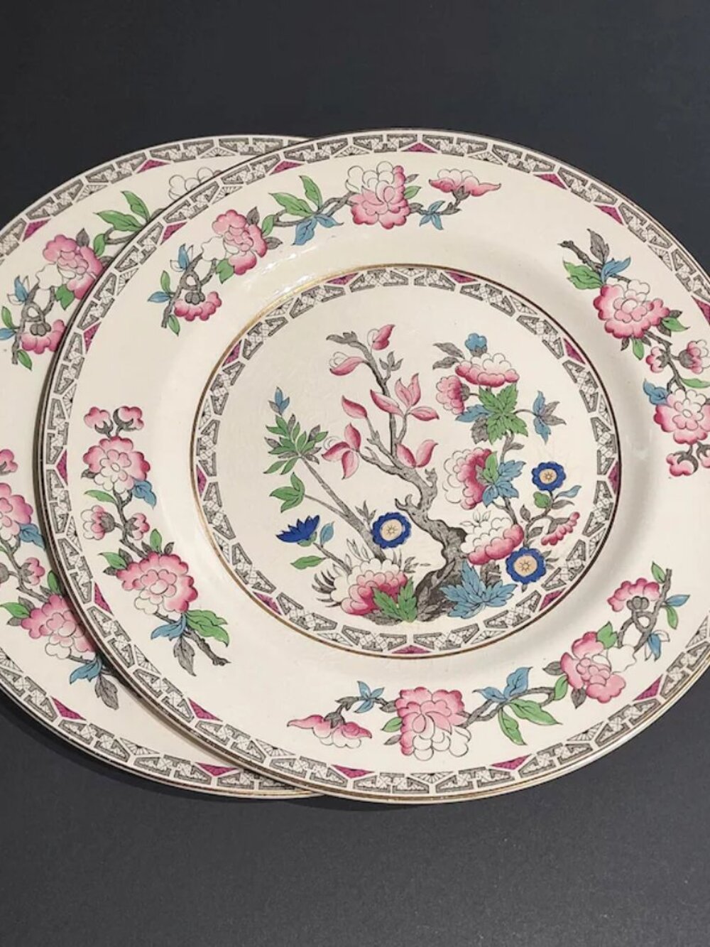 Vintage J&G Meakin Indian Tree Dinner Plates Set of 2 SOL 1912 England - Picture 2 of 9